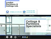 Tablet Screenshot of londonpartitionsandceilings.com